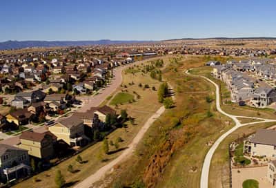 Banning Lewis Ranch metropolitan district aerial view.
